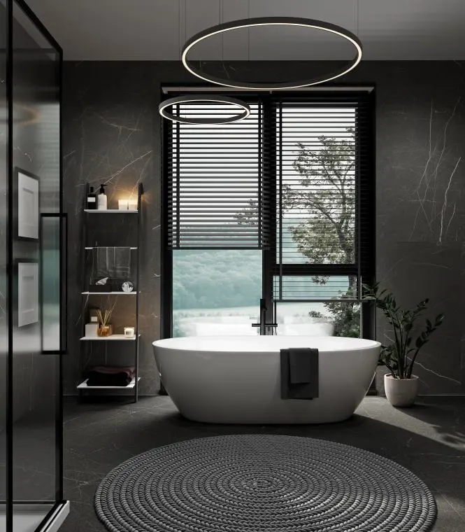 Bild einer luxuriösen freistehenden Badewanne